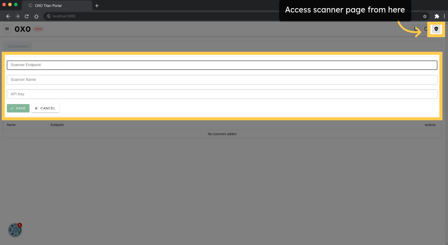 Scanner Setup