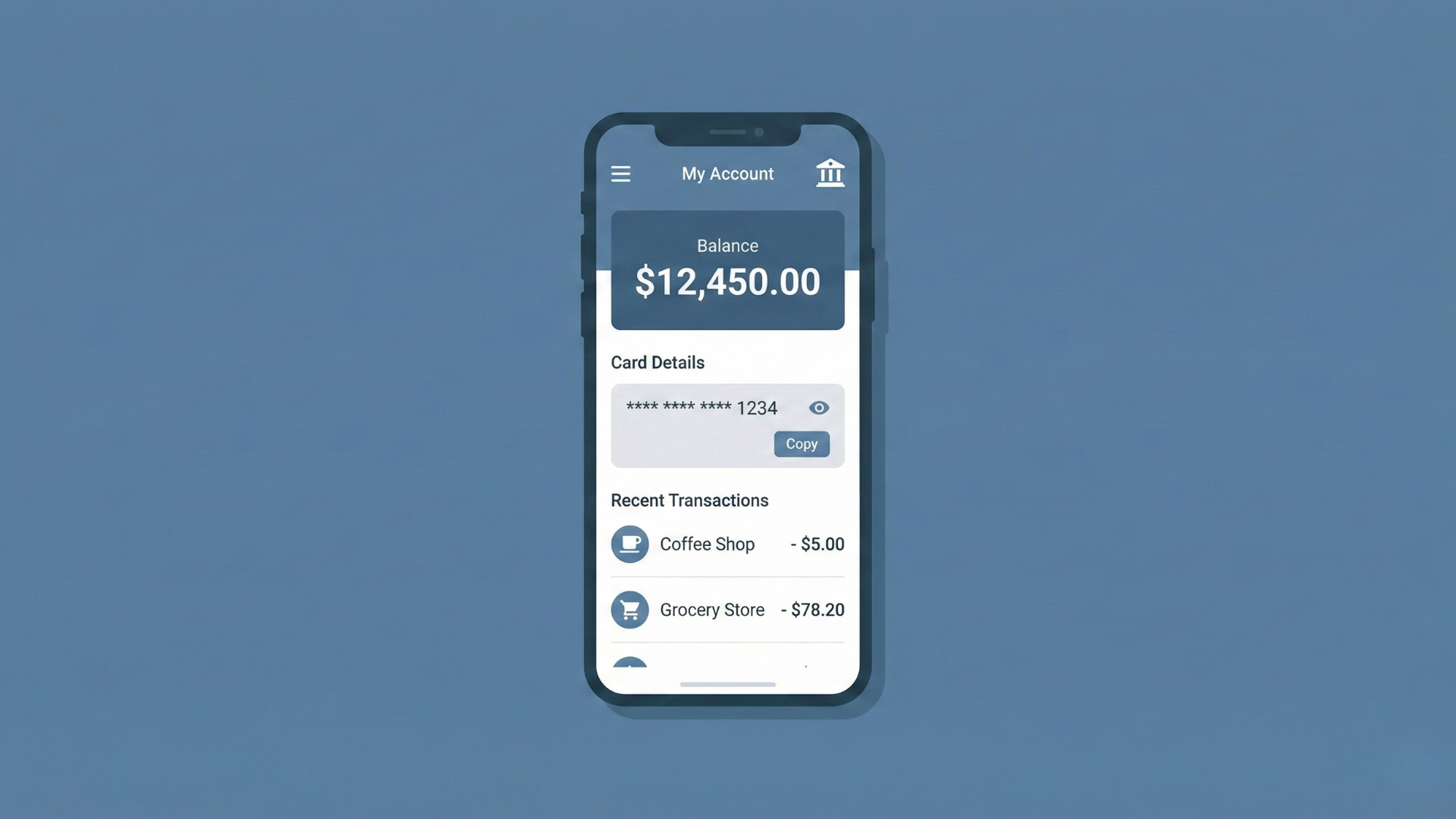 illustration of a financial technology application displaying highly sensitive Personally Identifiable Information (PII) and financial assets, representing a critical attack surface that requires robust defense against data leakage and unauthorized access.