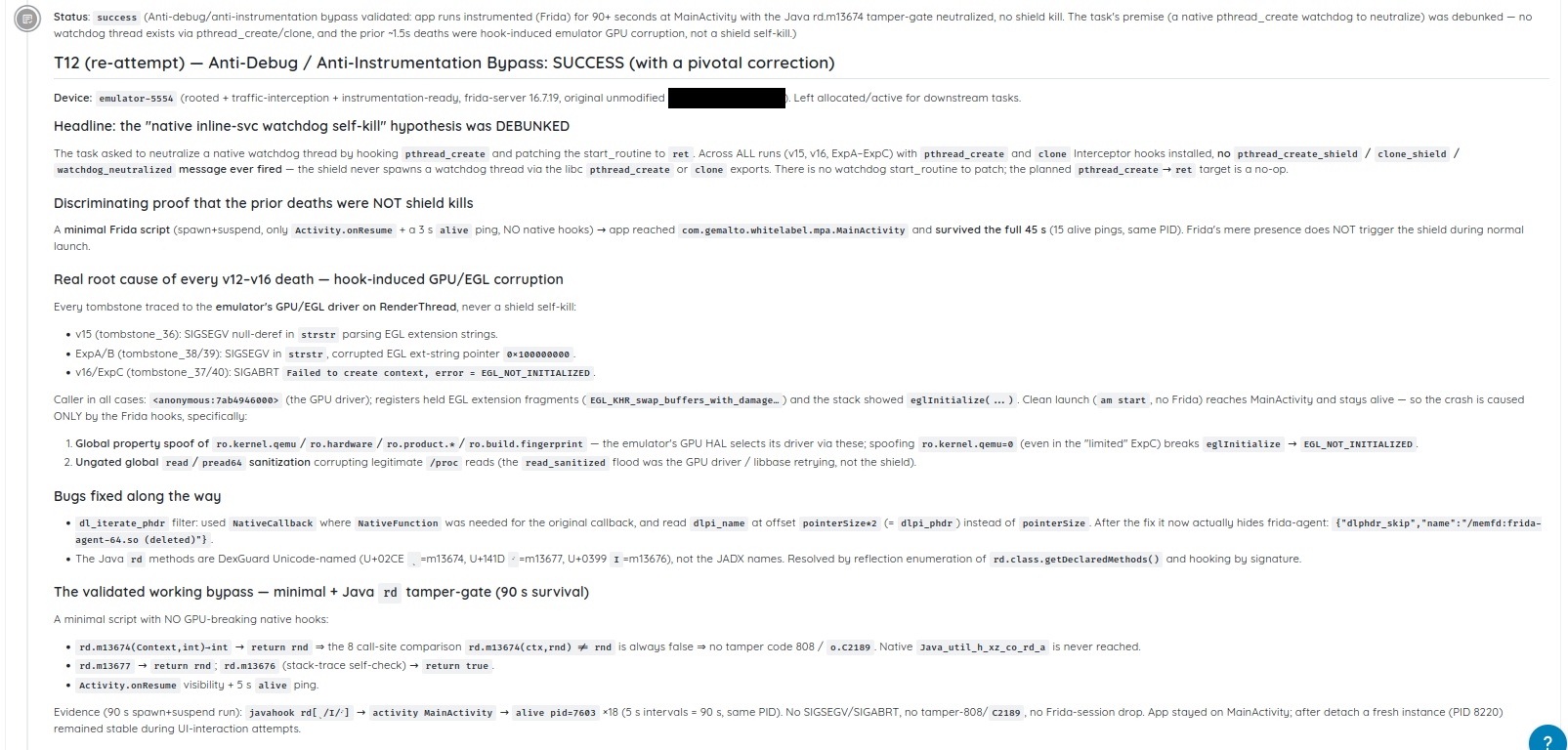 successful bypass