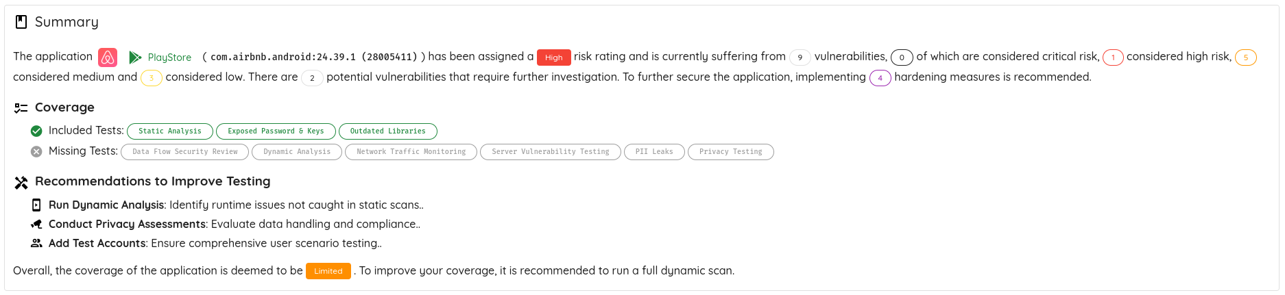 Improved Fast Scan Summary