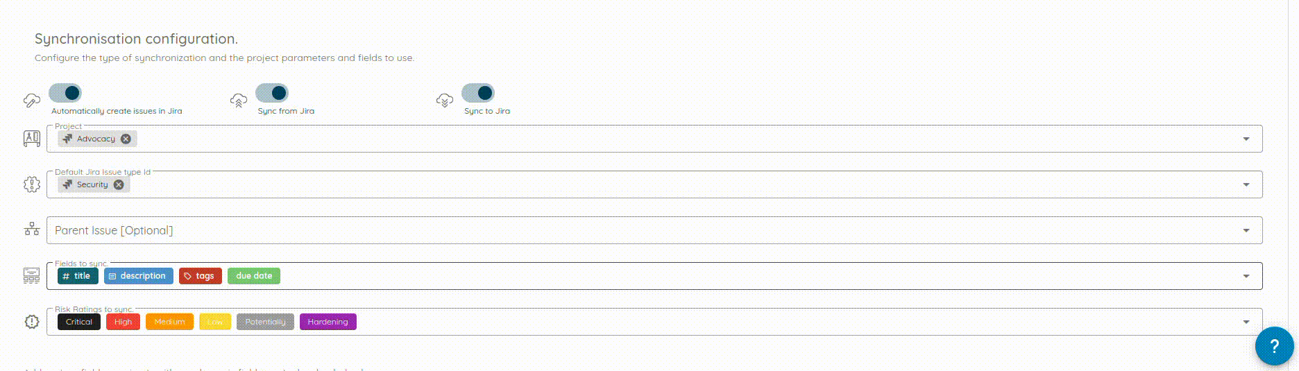 Jira configuration with parent issue