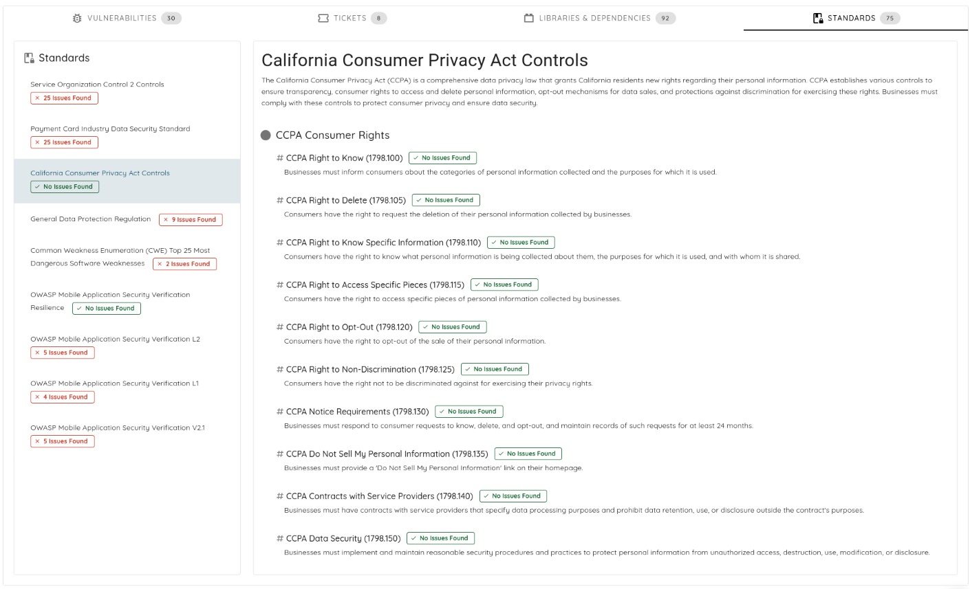 California Consumer Privacy Act Controls